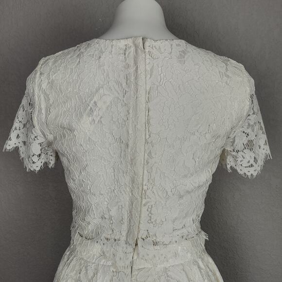 J Crew Collection Floral Lace Midi Skirt and Cropped Top Ivory Set Size 0 - Picture 10 of 16